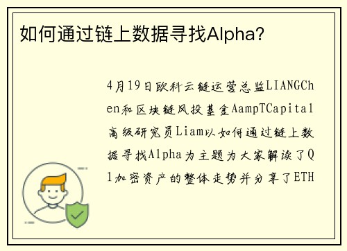 如何通过链上数据寻找Alpha？